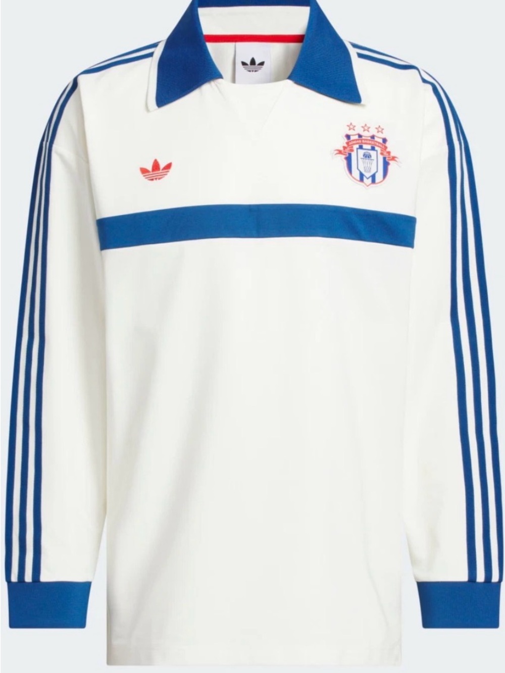 Adidas Originals Rugby Polo Shirt Off White Long Sleeve Loose Fit KB7521 Sz XL - Picture 1 of 5